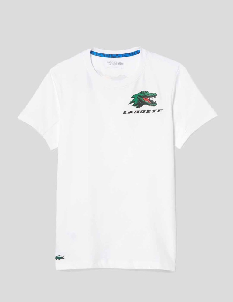 T-shirt LACOSTE tennis printed tee blanc
